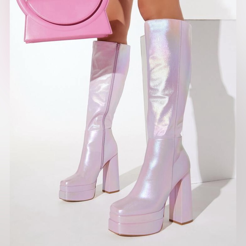 Pink Boots Knee-High
